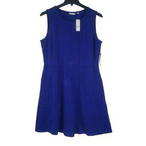 NY&C Womens Sleeveless Blue A-Line Dress X-Large